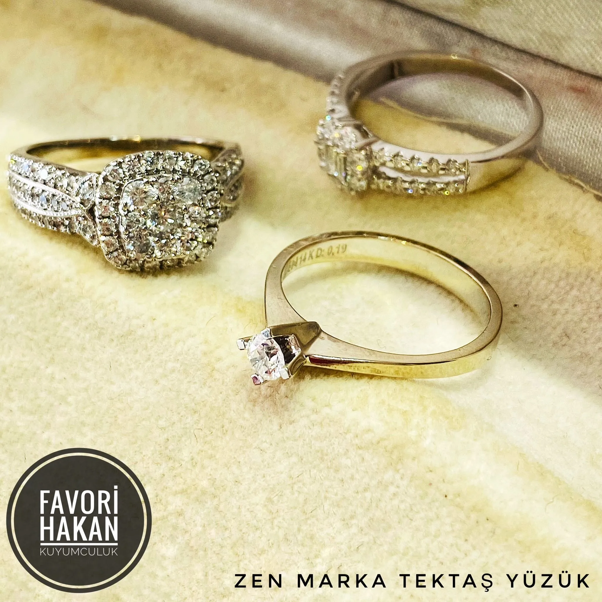 ZEN Marka Pırlanta Taşlı Tektaş Yüzük