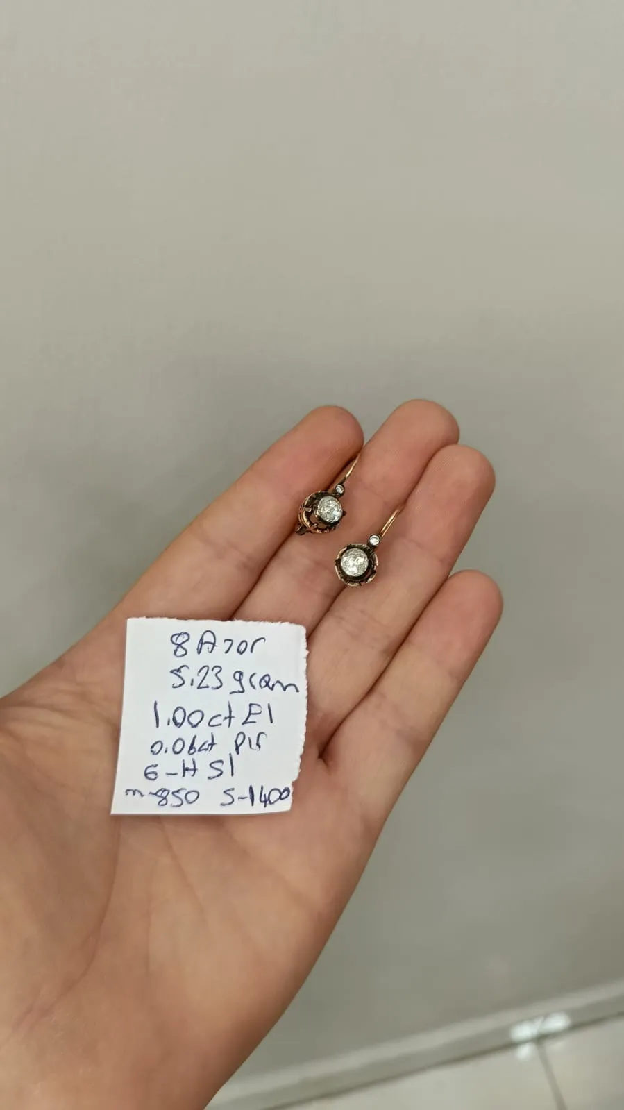 Vintage Tasarım Sallantılı Zümrüt Ve Pırlanta Küpe