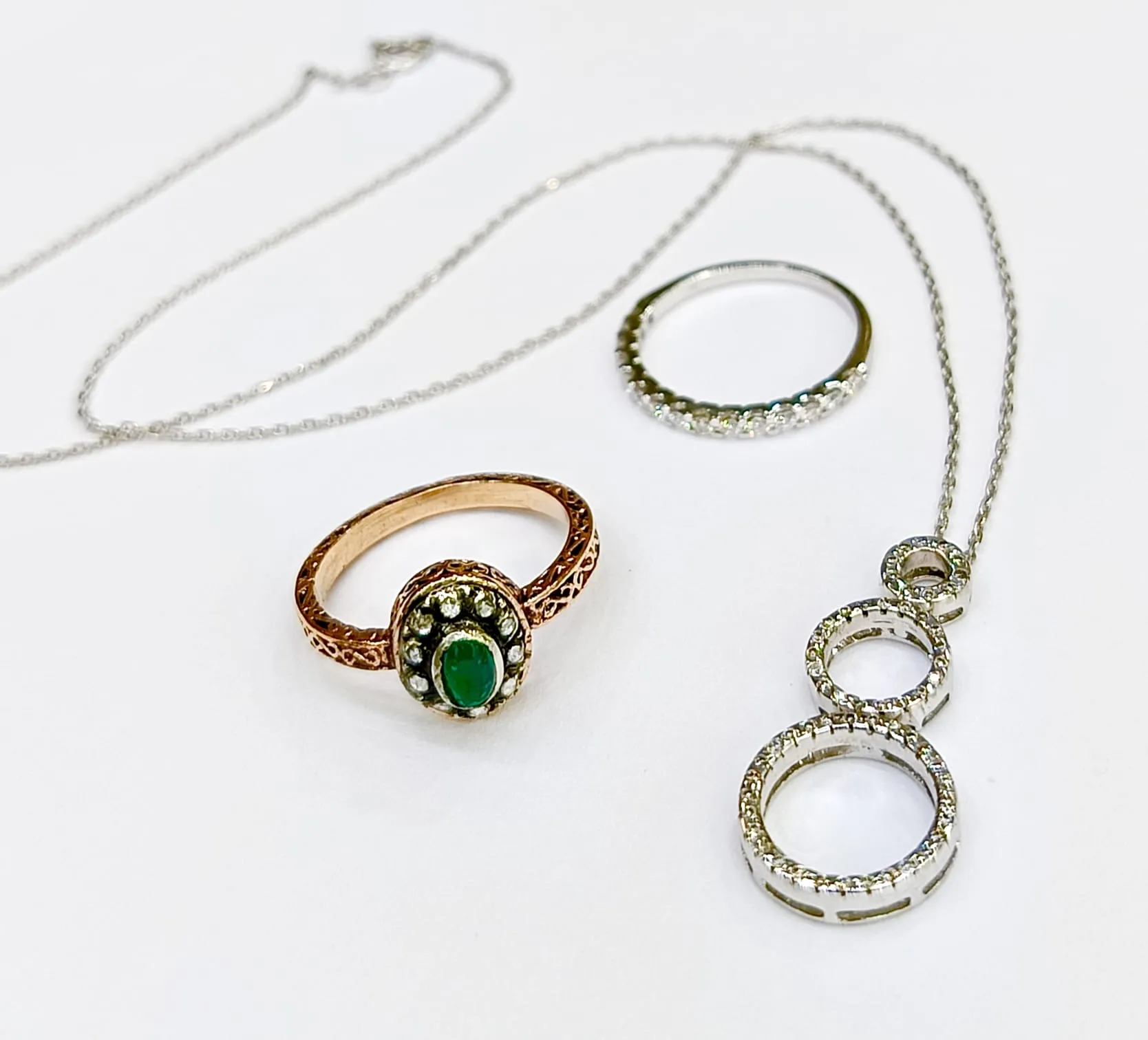 Pırlanta Halka Tria Kolye