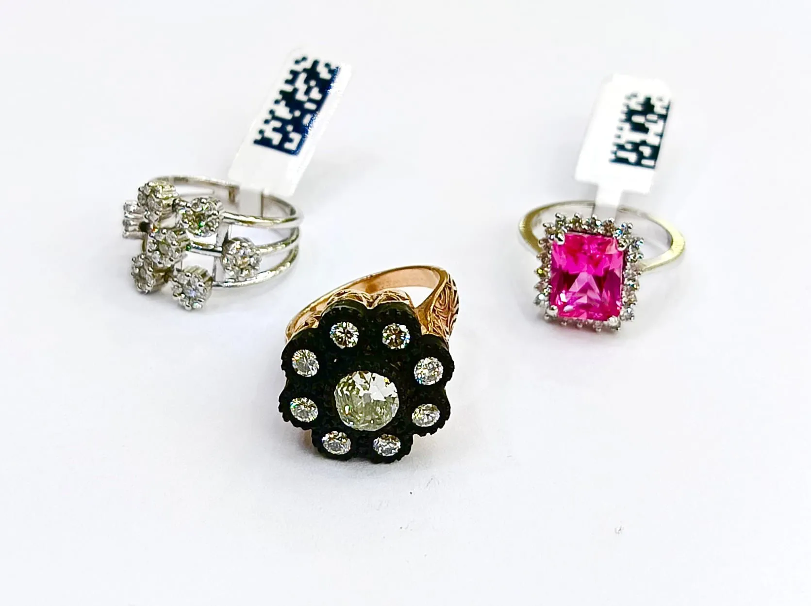 Vintage Elmas Ve Pırlanta Gül Yüzük