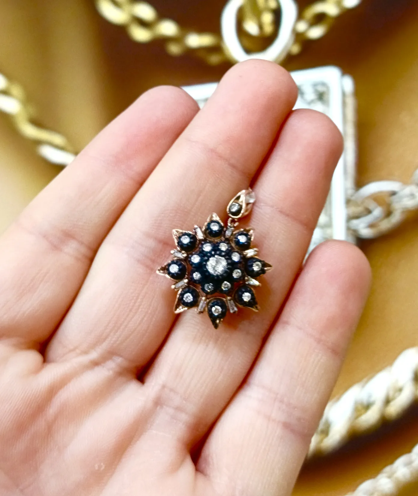 Vintage Elmas Ve Pırlanta Gül Uç