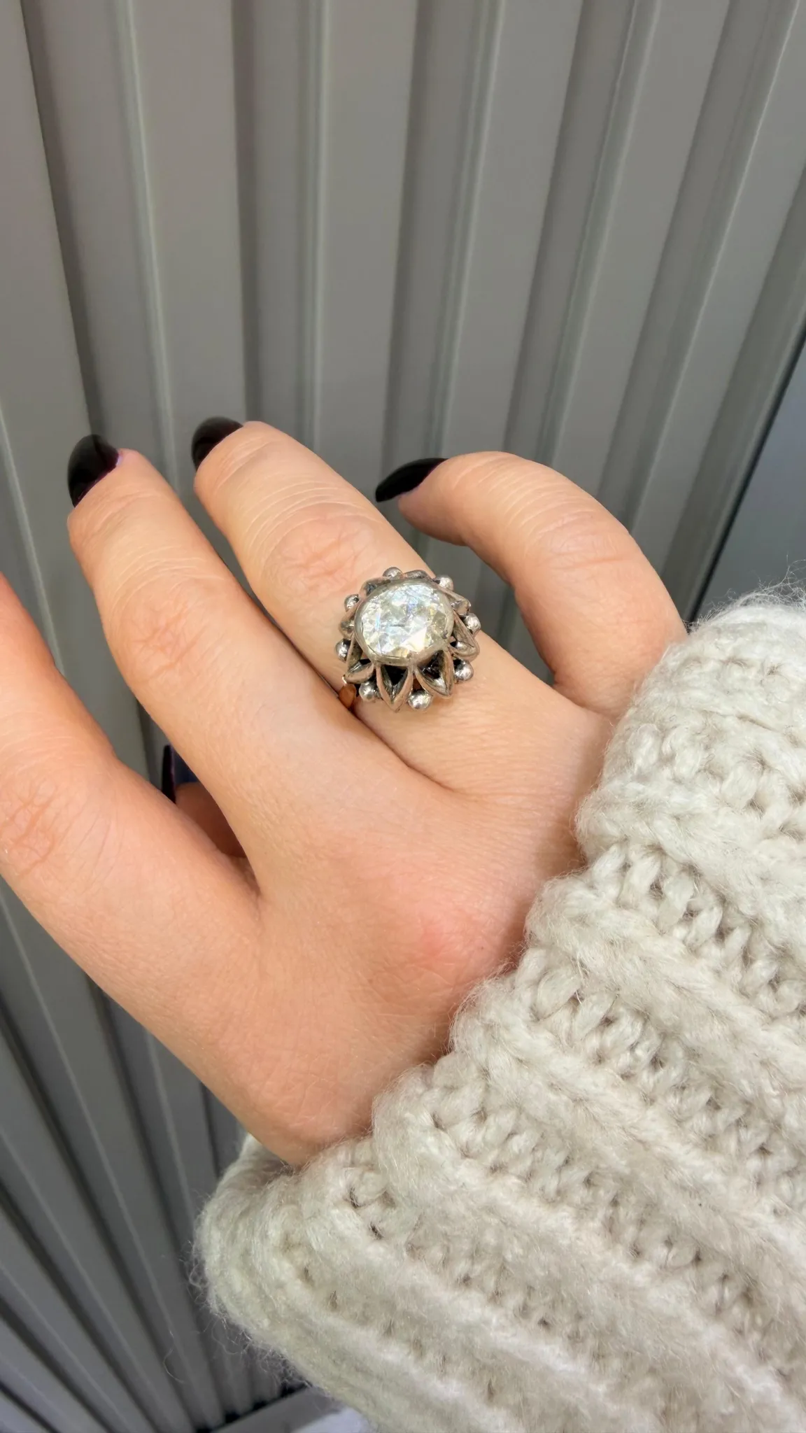 Antika Elmas Model Tektaş Yüzük