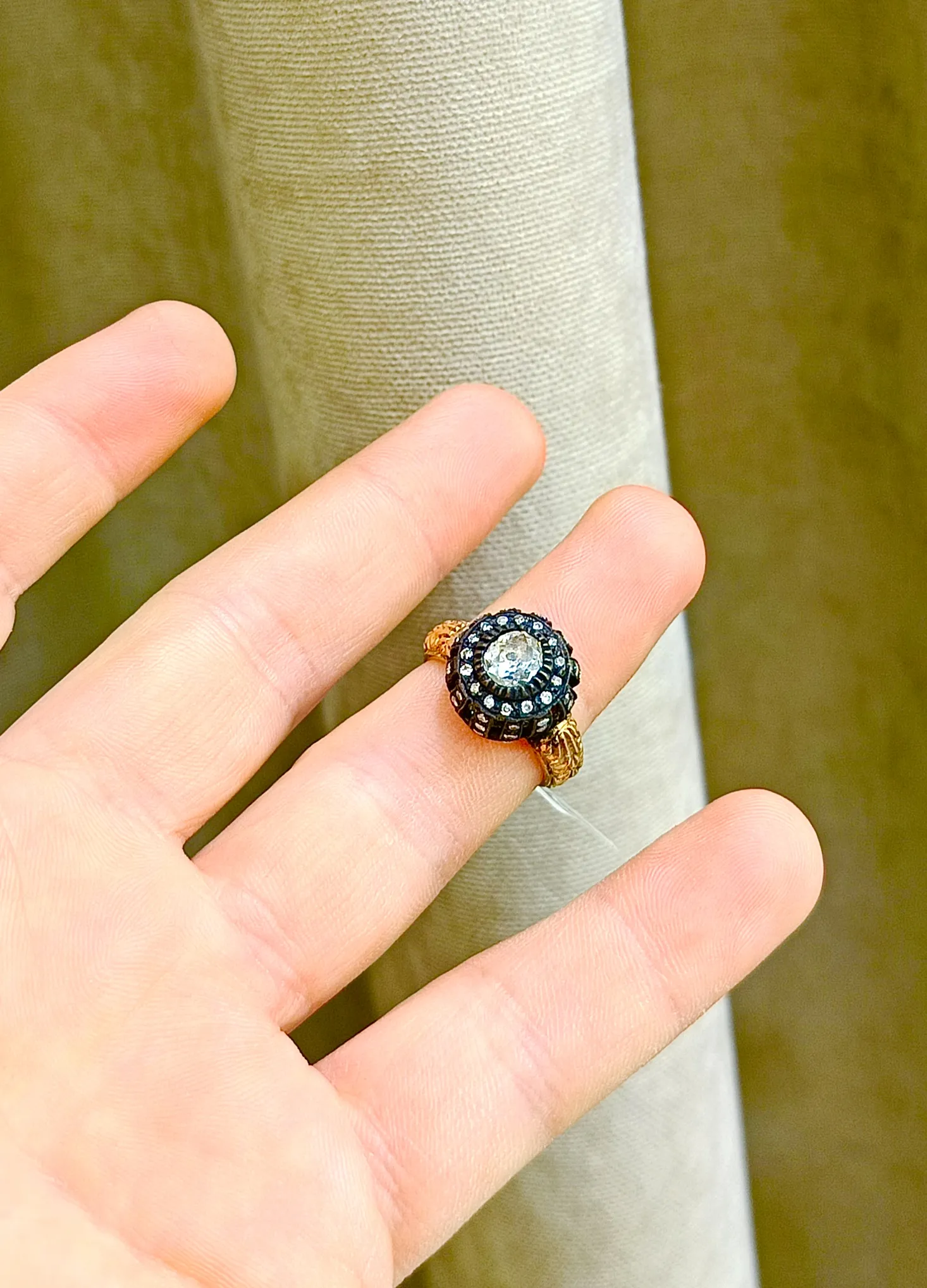 Vintage Elmas Ve Pırlanta Tektaş Yüzük