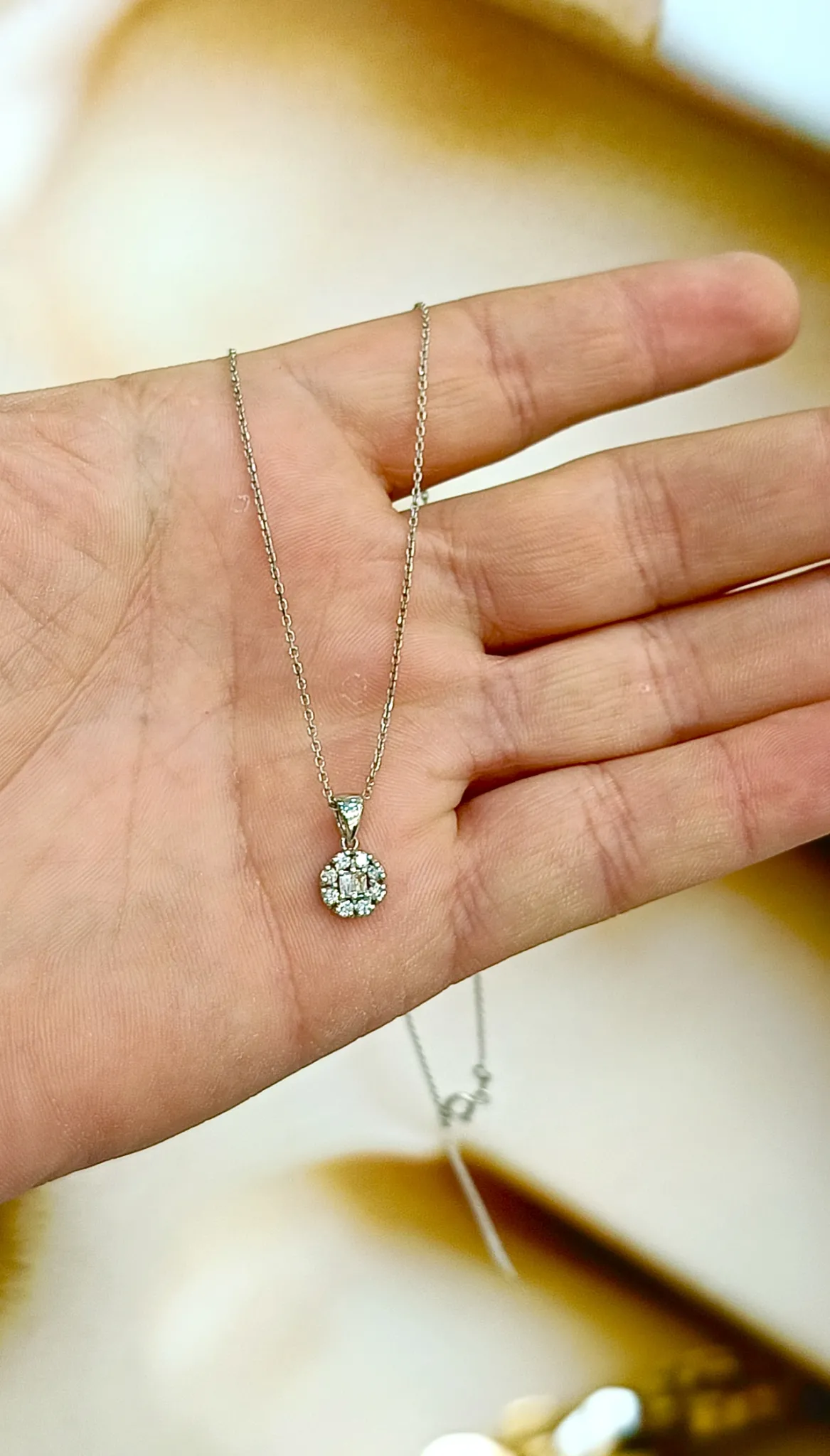 Baget Tasarım Pırlanta Kolye