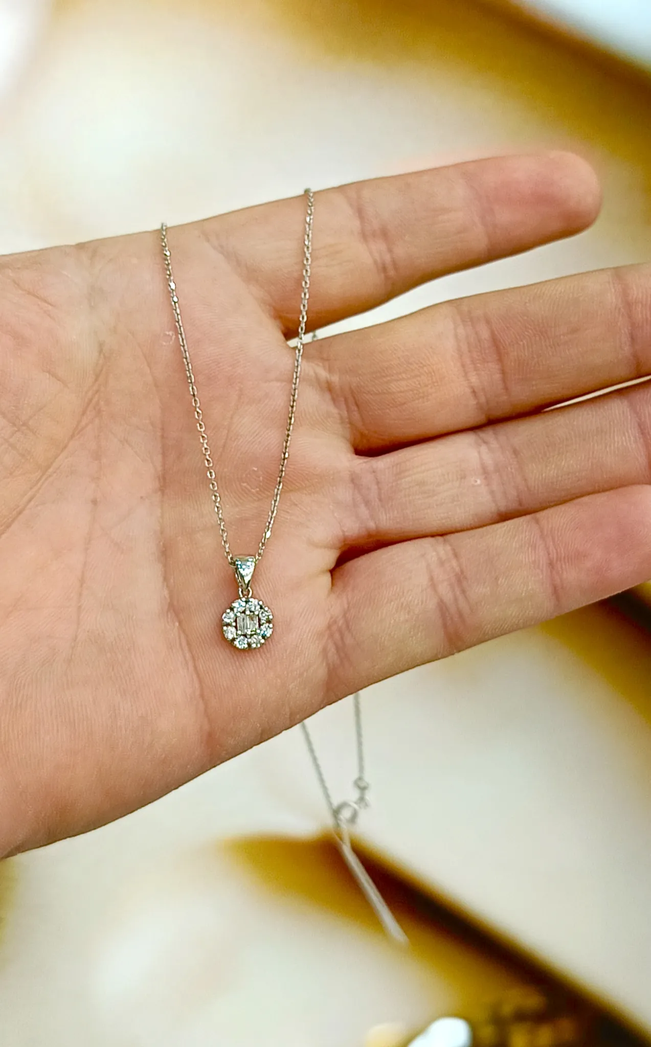 Baget Tasarım Pırlanta Kolye