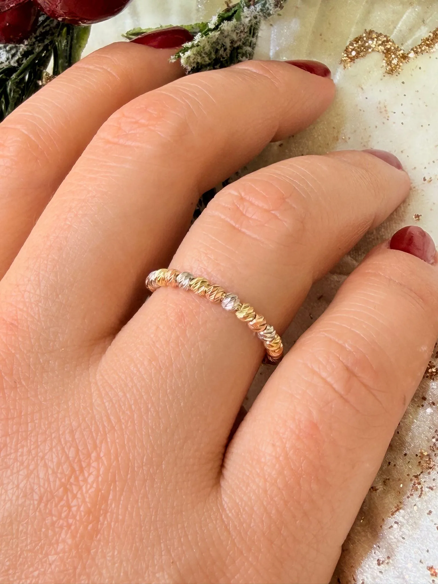 Favori Marka Üç Renk Dorikalı Model Yüzük