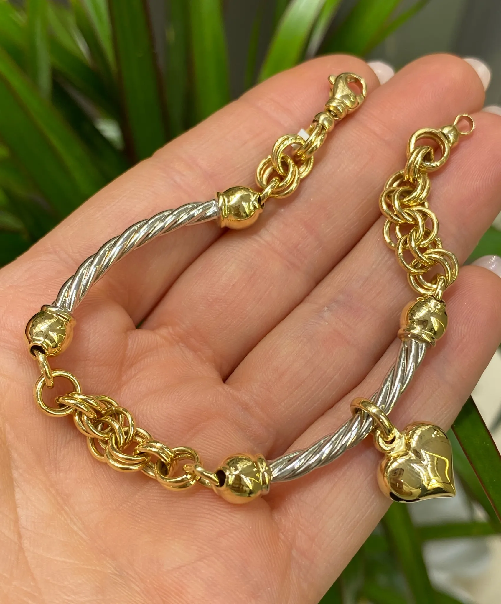 Favori Marka İtalyan Model Kalpli Bileklik 