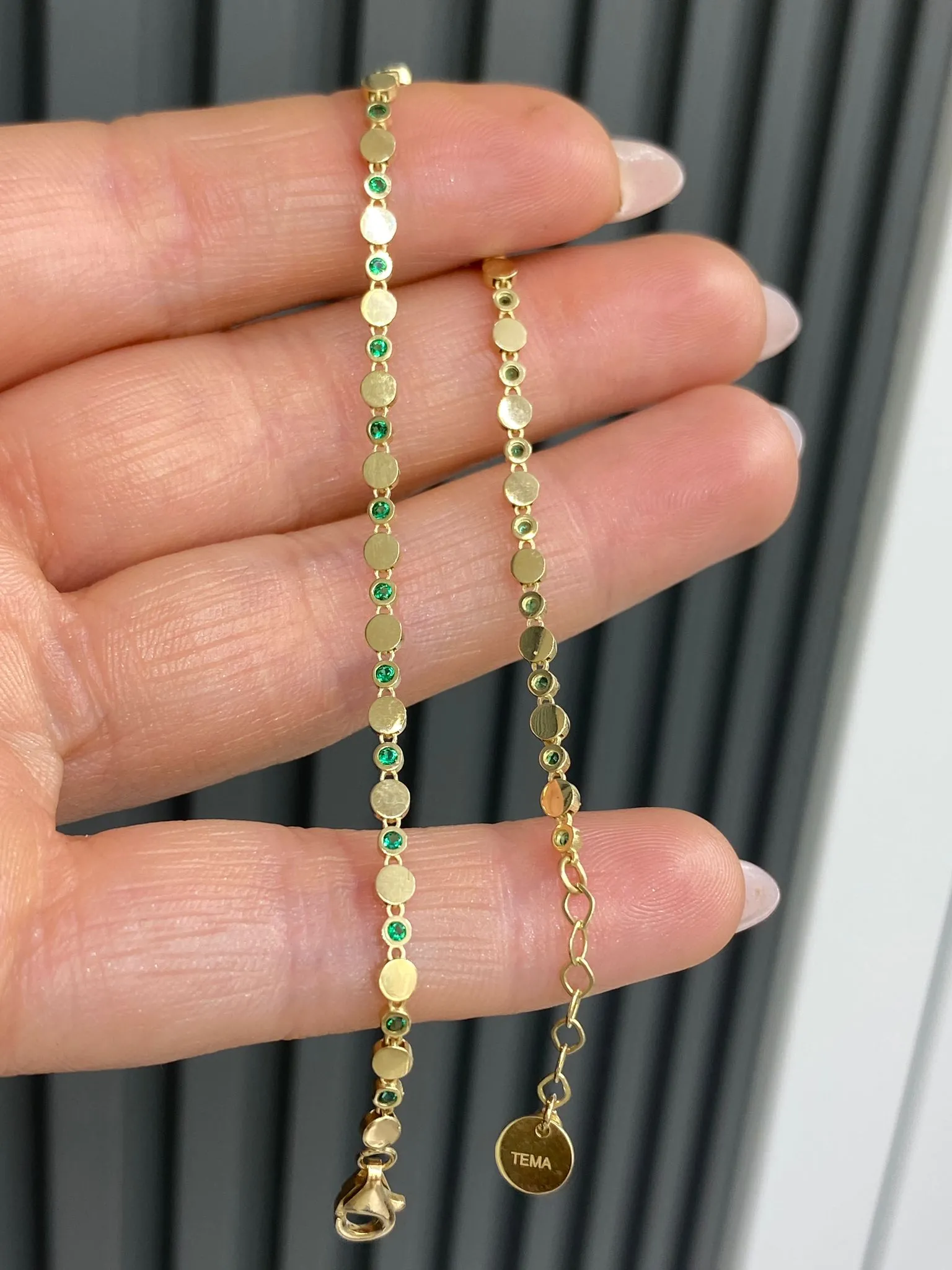 Favori Marka Yeşil Taşlı İtalyan Model Bileklik