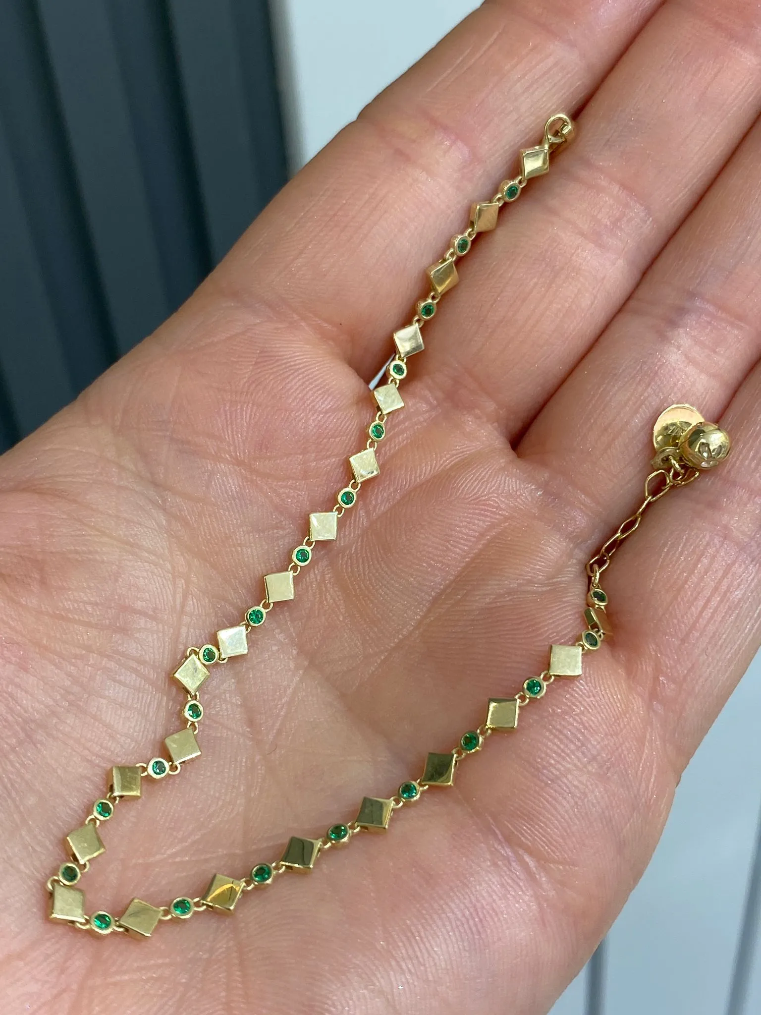 Favori Marka Yeşil Taşlı İtalyan Model Bileklik