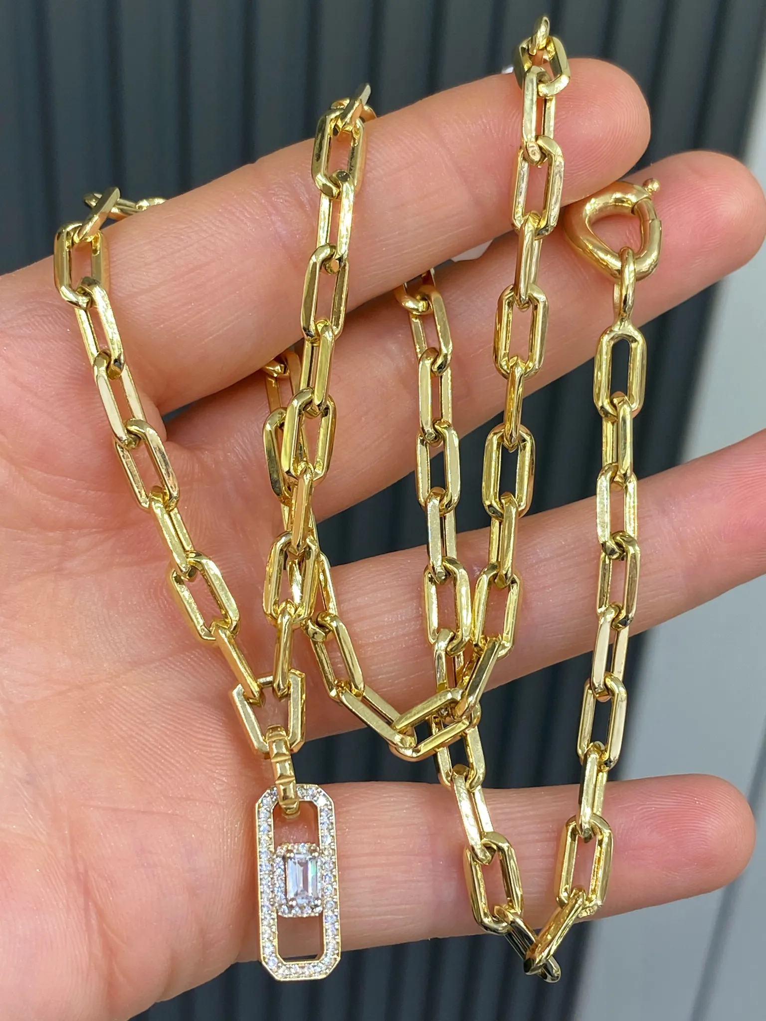 Favori Marka İtalyan Model Taşlı Zincir 50 cm