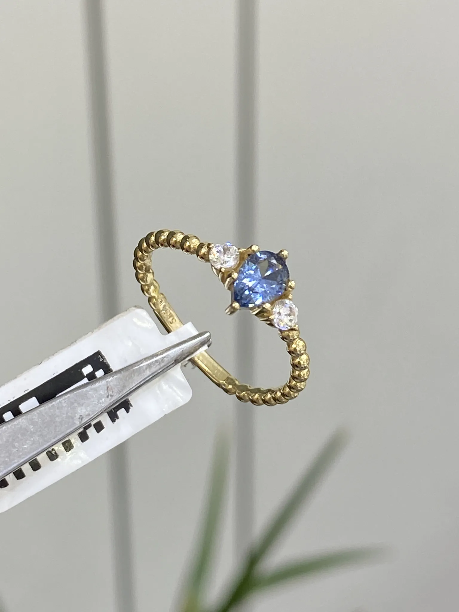 14 Ayar Mavi Taşlı Model Yüzük