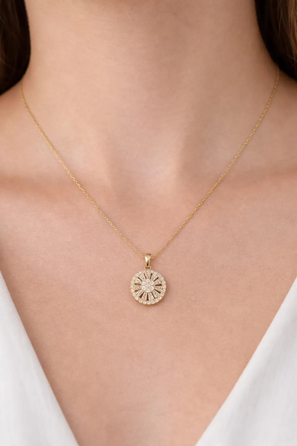 14 Ayar Yuvarlak Model Baget Kolye