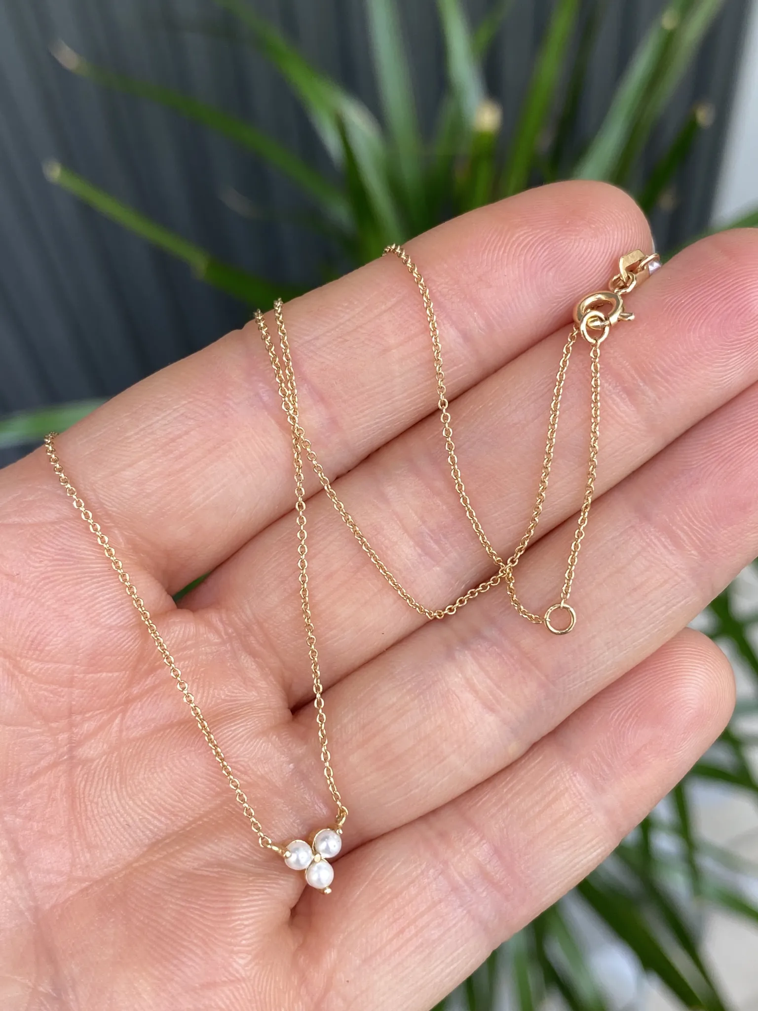 14 Ayar İnci Model Kolye 45 Cm 