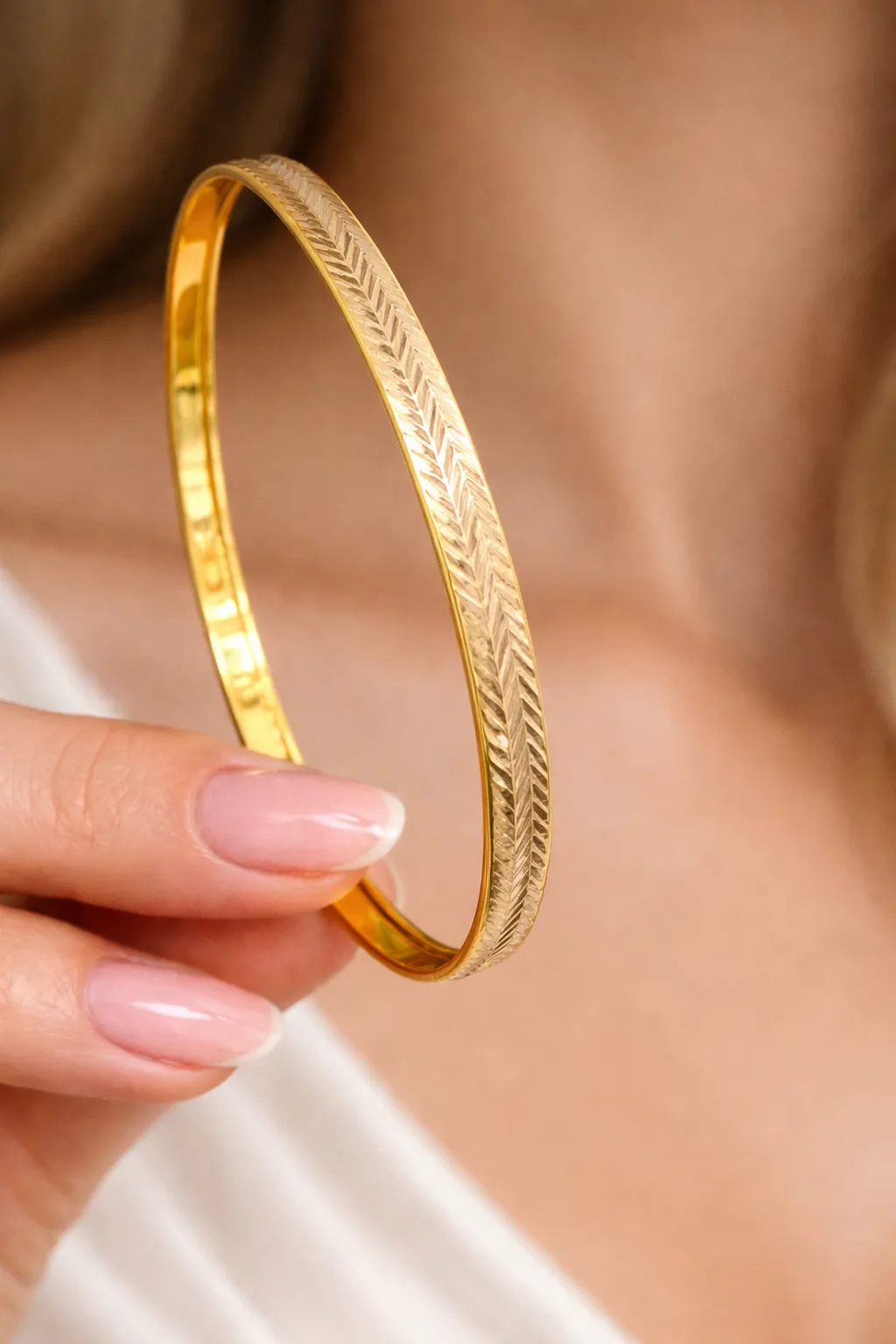 14 Ayar Desenli Hediyelik Bilezik 21 NO