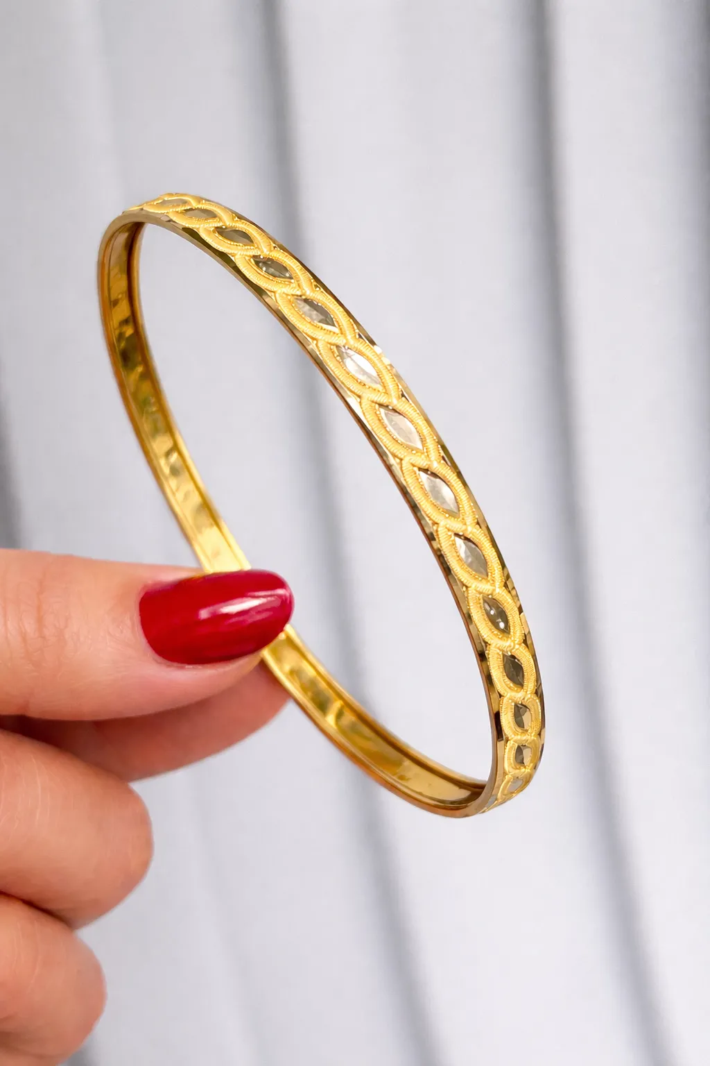 14 Ayar Desenli Hediyelik Bilezik 21 NO