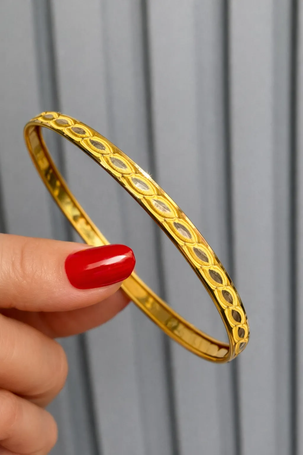 14 Ayar Desenli Hediyelik Bilezik 21 NO