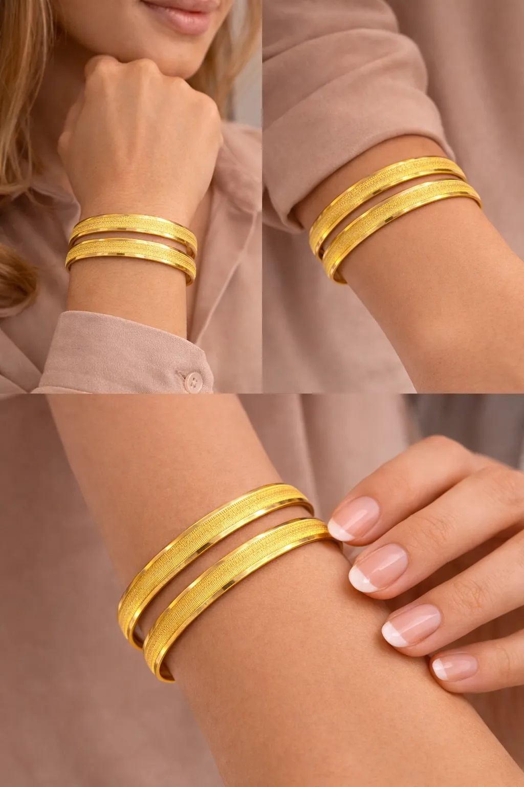 14 Ayar Hediyelik Desenli Bilezik 21 NO