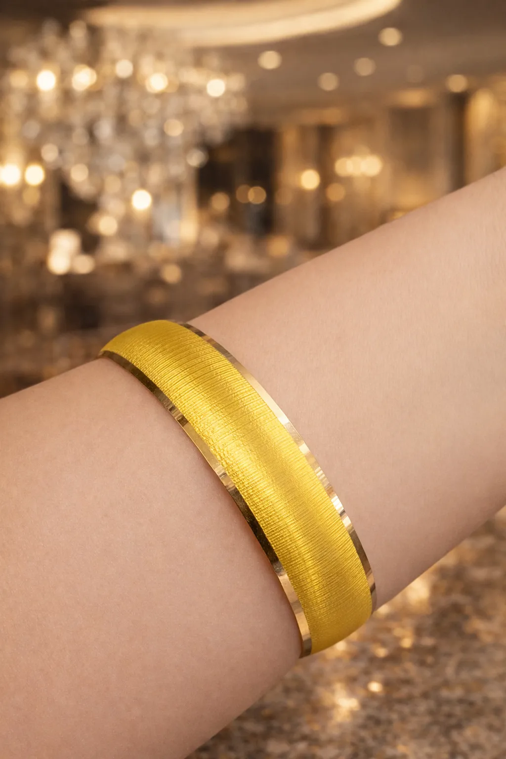 21 Numara 14 Ayar Desenli Bilezik