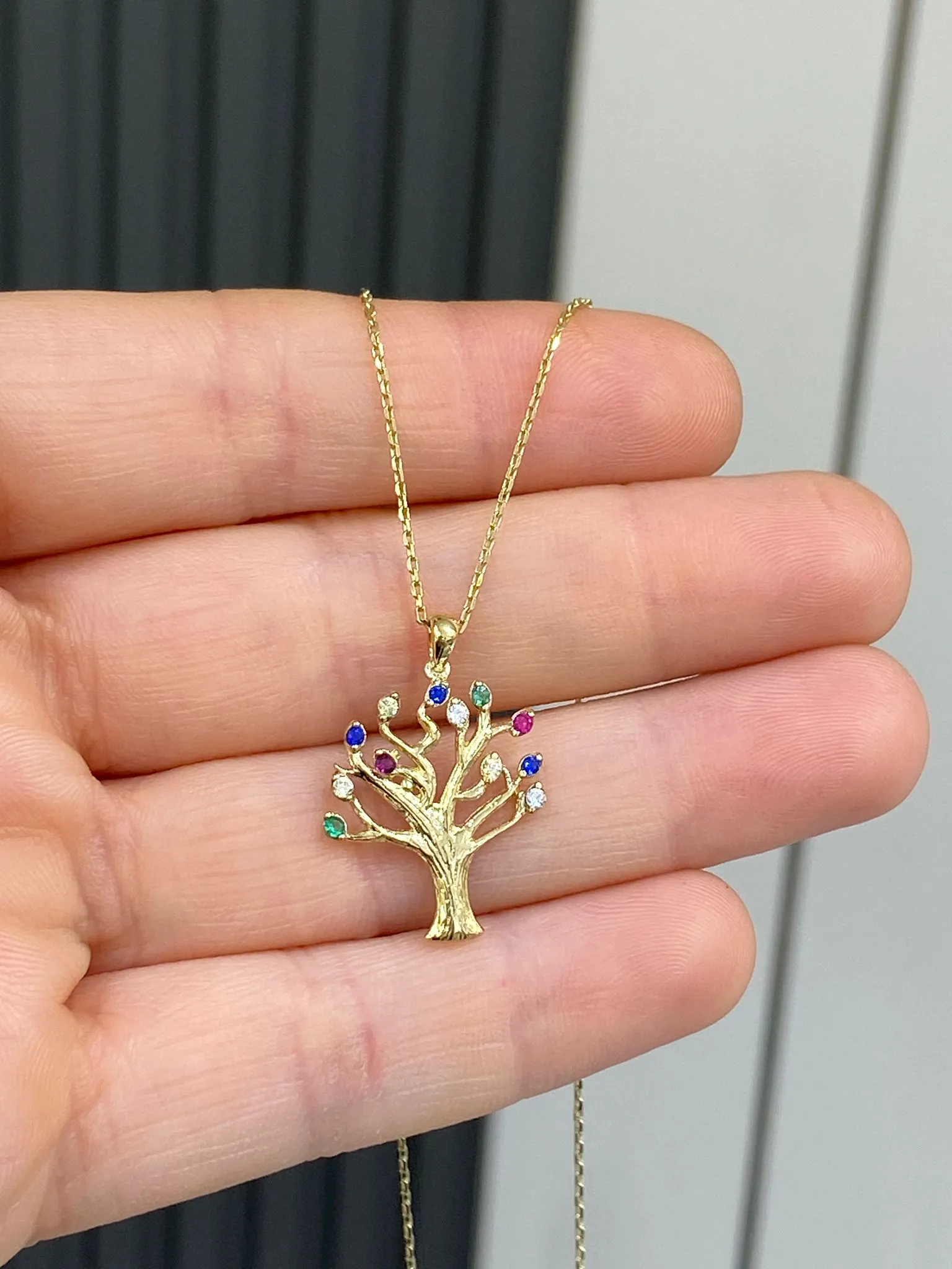 8 Ayar Yaşam Ağacı Model Kolye