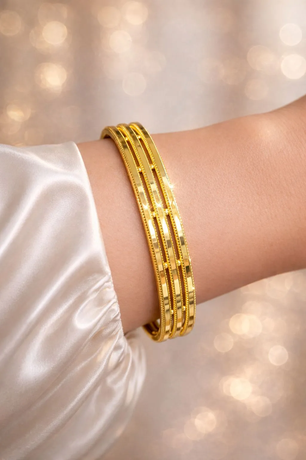 22 Ayar Üç Sıralı Ajda Model Kelepçe 