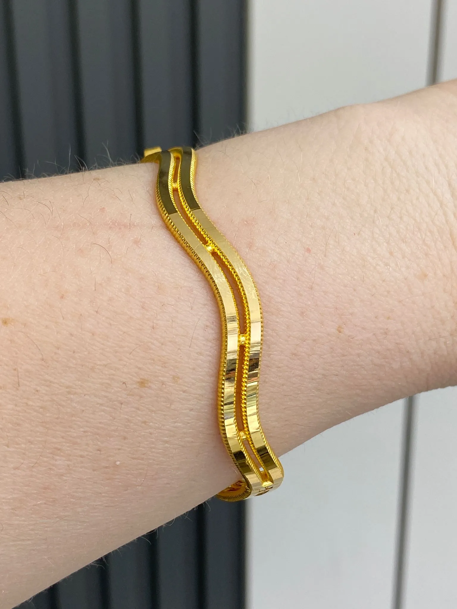 22 Ayar Çift Sıralı Zig Zag Model Kelepçe