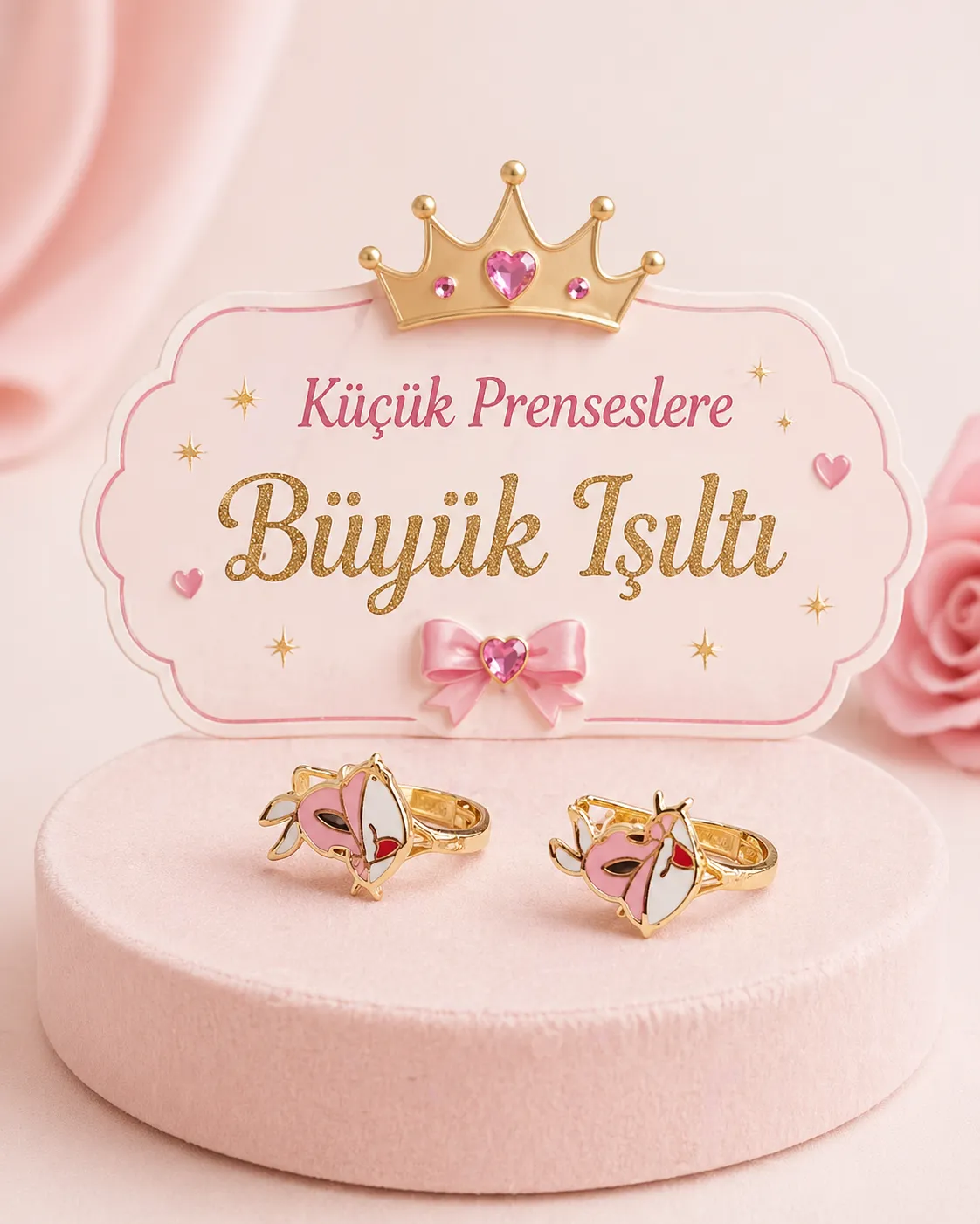 14 Ayar Mineli Tavşan Model Çocuk Küpe